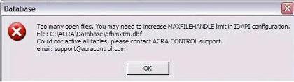 Too many open files screenshot Too many open files screenshot
