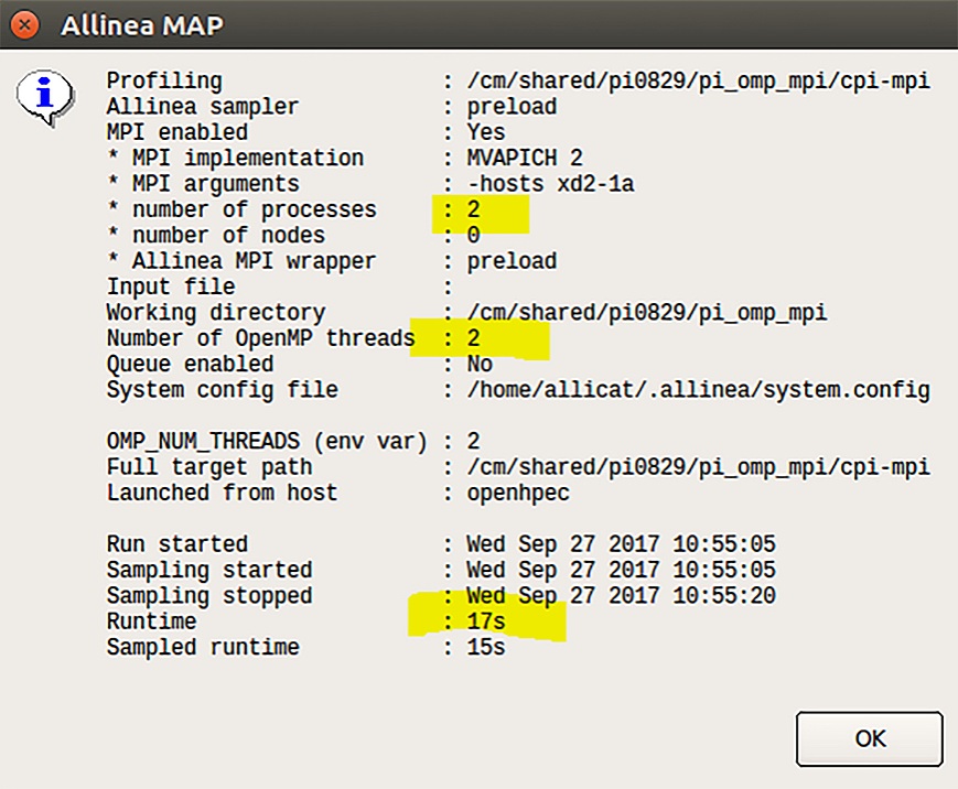 The test is run with two processes The test is run with two processes