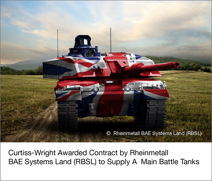Curtiss-Wright Awarded Contract by Rheinmetall BAE Systems Land to supply a main battle tank aiming and stabilization system Curtiss-Wright Awarded Contract by Rheinmetall BAE Systems Land to supply a main battle tank aiming and stabilization system