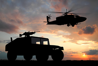 Tactical vehicle and helicopter