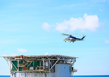 Helicopter landing on platform Helicopter landing on platform
